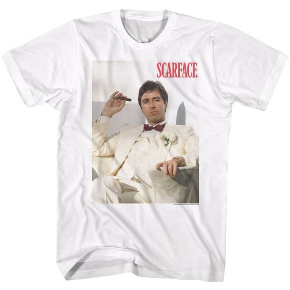 Scarface Chillin White Adult T-Shirt 4Xl