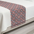 thumbnail image 2 of Abstract Bed Runner, Classic Geometric and Ornamental Flower Inspired Formations, Decorative Accent Bedding Scarf for Hotels Homes and Guestrooms, Twin, Sky Blue Burnt Sienna, by Ambesonne, 2 of 2