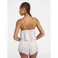 thumbnail image 3 of No Boundaries Satin Cami and Shorts Sleep Set, 2-Piece, Women's XS-XXL, 3 of 5