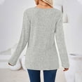 thumbnail image 4 of Annhoo Knitted Tops for Women Long Sleeve Round Neck Tunics Fall Fashion Side Slit Button Undershirts, 4 of 4