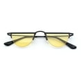 thumbnail image 1 of Lunettes de Soleil Hippie Funky Courtes Demi-Cercle à Monture Plate Demi-Métal Noir - Jaune, 1 of 7
