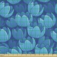 thumbnail image 2 of Ambesonne Floral Fabric by the Yard Upholstery, Repetitive Monotone Pattern, 3 Yards, Sky Blue Cobalt Blue, 2 of 5