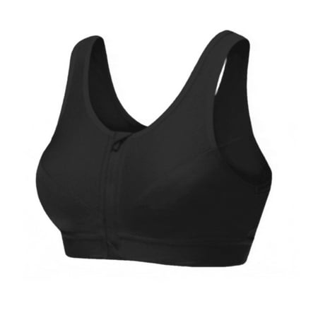 

HHei_K Women Anti-sagging Wireless Sports Bra Lift Zipper Sports Underwear