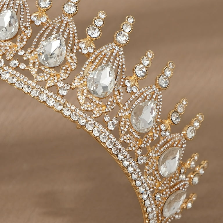 Tiara Corona Di Cristallo Con Strass - Set 3 Pezzi Per Matrimoni E Feste