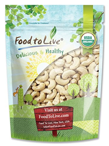 Food To Live Certified Organic Cashews W-240 (Whole, Raw) (2 Pounds) by Food To Live