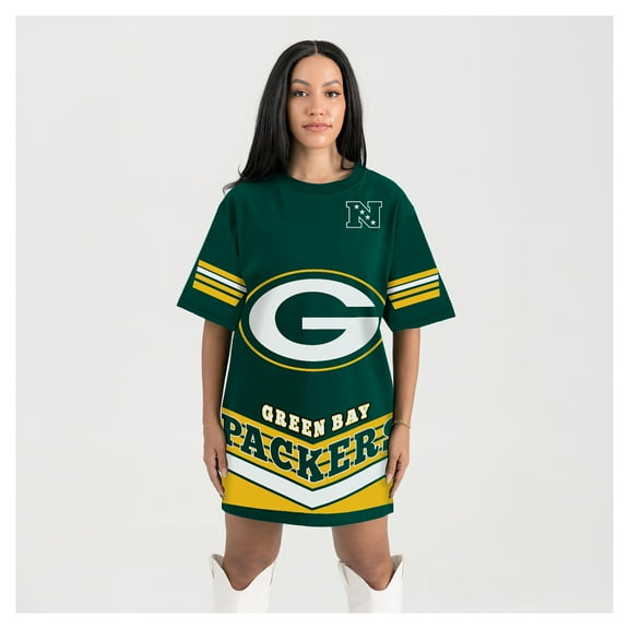 Women's Gameday Couture Green Green Bay Packers Perfect Score Vintage T-Shirt Dress