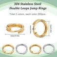 thumbnail image 2 of 1 Box 200Pcs Double Loop Split Rings 304 Stainless Steel Jump Ring Silver Golden Metal Round Loops Opener Small Connectors Key Ring, 2 of 6
