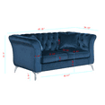thumbnail image 5 of Chesterfield Velvet Small Sofa Love Seat, Button Tufted Couch Loveseat With Scroll Arms and Gold Metal Legs For Living Room Office Apartment, 5 of 8