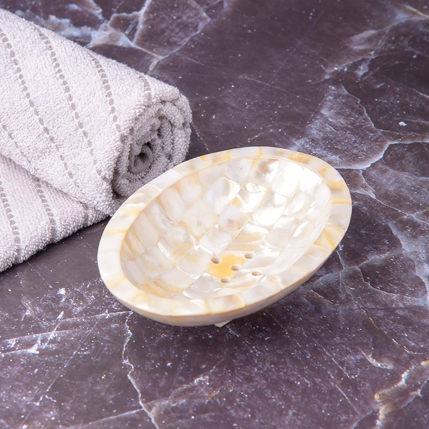 India Meets India Handicraft Seashell Soap Dish Tray Soap Holder Soap ...