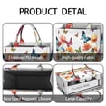 thumbnail image 4 of Large Capacity Tote Bag,White Butterfly Flower Field Pattern Handbag Fashion Luxury Tote Bag,15.7"x13"x 5.1" Inches,Laptop Compatible, 4 of 6
