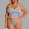 thumbnail image 6 of LNWUY (S-5XL) Plus Size Women's Camisole Tank Top with Built in Shelf Bra Padded Spaghetti Strap Top Undershirts Layering Base Tops Gray XXXL, 6 of 6