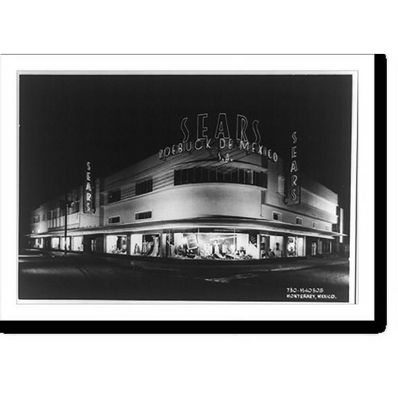 Historic Print, Sears Roebuck store in Monterrey, Mexico, 16" x 20"