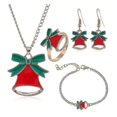 thumbnail image 1 of Juego de 5 piezas de joyas de aleación navideñas Yashi para mujer Con pendientes collar pulsera campana, 1 of 5