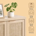 thumbnail image 3 of ARKANTOS Rattan Sideboard Buffet Cabinet with 2 Doors and Adjustable Shelves, Light Natural Oak, 3 of 9