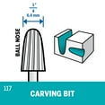 thumbnail image 2 of Dremel 117 1/4 inch Cone-Shaped High Speed Cutter for Wood, Plastic, and Soft Metals, 2-Pack, 2 of 3