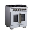 thumbnail image 2 of Forno Capriasca 30-Inch White Freestanding French Door Gas Range, 4 Burners, Convection Oven, Energy Efficient, 2 of 14