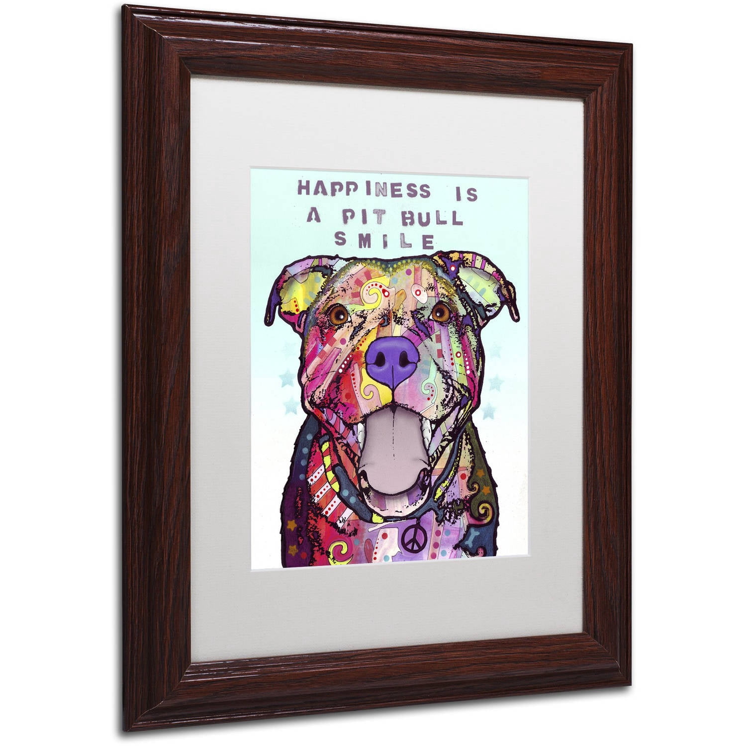 Trademark Fine Art "Smile" Canvas Art by Dean Russo, White Matte, Wood Frame