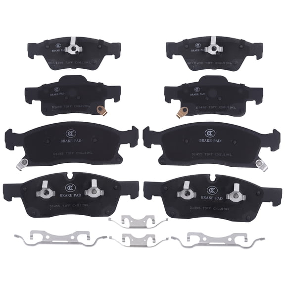 TOPAZ Front Rear Ceramic Brake Pads for Dodge Durango Jeep Grand Cherokee 2011 - 2016 P1455   P1498