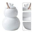 thumbnail image 1 of Minkissy 1 Set Honey Pot With Dipper Bee Sculpture Design for Kitchen Organization in White, 1 of 8