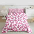 thumbnail image 2 of Manfei Kawaii Bow Ribbon Twin Comforter Set (2-Piece) Pink White Cozy Reversible Decor For Girls, 2 of 8