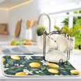 thumbnail image 5 of Yayeee Dish Drying Mat for Kitchen Counter 18"x24" Microfiber Absorbent Pad, Floral Lemons, 5 of 7