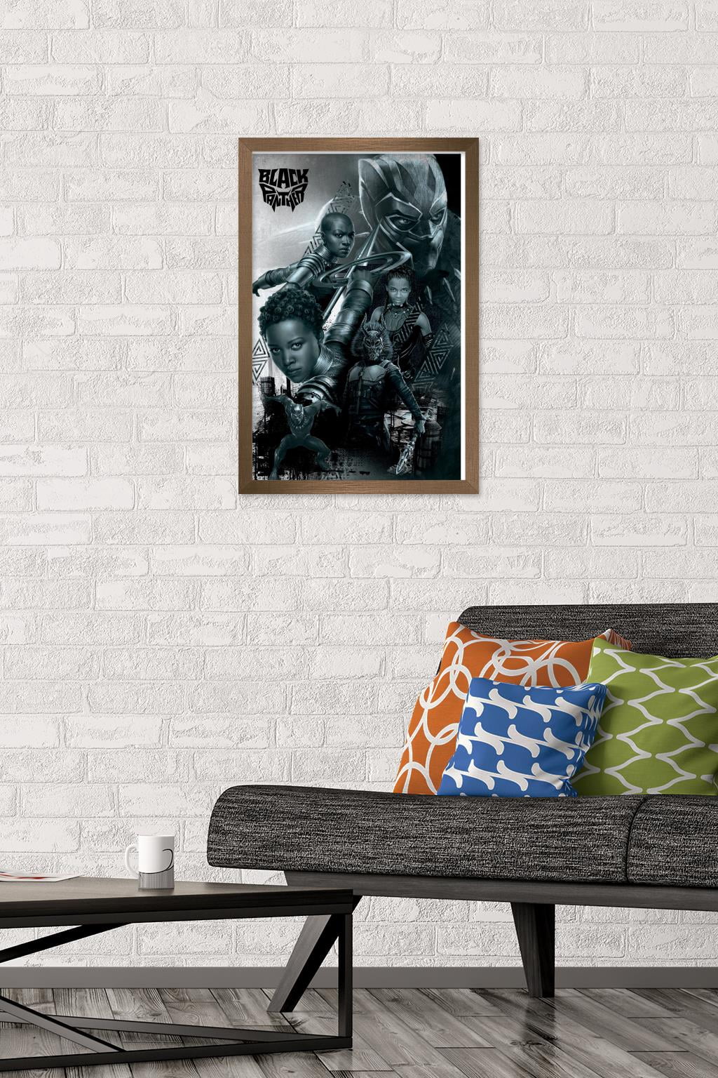 Marvel Cinematic Universe - Black Panther - Group Wall Poster, 14.725" x 22.375", Framed