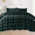 thumbnail image 2 of Juego de sábanas Elegant Comfort de franela de terciopelo Queen Buffalo Green, 2 of 9