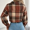 thumbnail image 4 of Women Plaid Cropped Shacket Jacket Fashion Button Down Shirt 2025 Fall Coat Tops Dressy Causal, 4 of 8