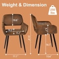 thumbnail image 5 of Homy Casa Reception Chair Non-Slip Base Waiting Room Guest Chair for Home Desk Conference Room Lobby, Brown, 5 of 5