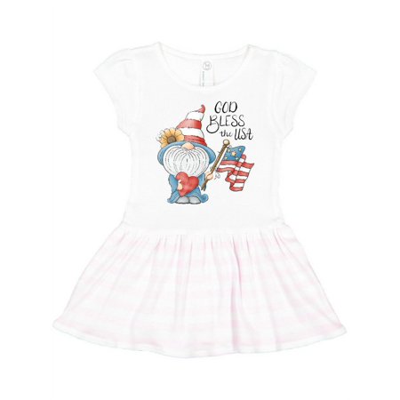 

Inktastic God Bless the USA Gnome Gift Toddler Girl Dress