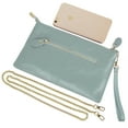 thumbnail image 5 of UTO Small Crossbody Clutch Purse for Women Genuine Leather Ladies Wristlet Wallet Handbag for Daily Traval(Light Blue), 5 of 7