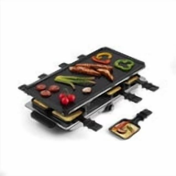 Swissmar Geneva Raclette de Fête pour 8 Personnes avec Plaque de Gril Antiadhésive Réversible, Spatules Résistantes à la Chaleur