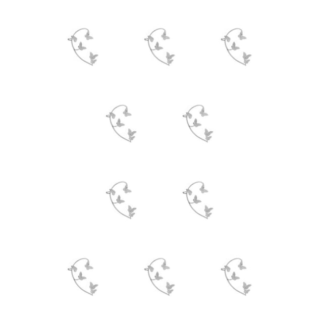 Aretes elegantes de plata Sonducket estilo estrella sin orificios para los oídos Clips plateado 10piezas