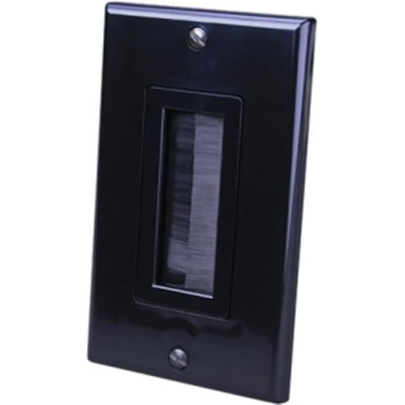 VANCO 120818X Decor Brush Bulk Cable Wall Plate Single Black
