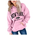 thumbnail image 5 of YDFCWXW Fall Preppy Graphic Hoodie for Girls Casual Long Sleeve Pullover Top with Pocket (Pink, 4-5 Years), 5 of 5