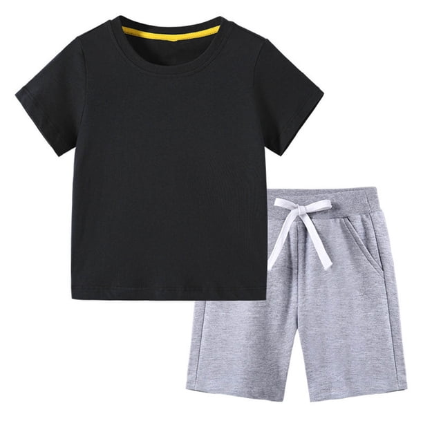 Odeerbi 18M-12Y Niños Niñas Conjunto de Verano Deportivo Camiseta de Manga Corta de Algodón Shorts Conjunto de Dos Piezas Suave