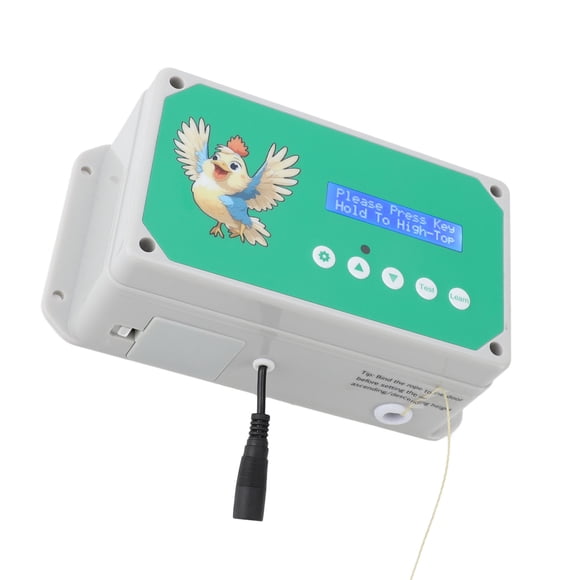 Controlador Autico de Puerta de Gallinero Con Tempeizador, Control remoto, Pantalla LED, Fuente de Alimentacia dual