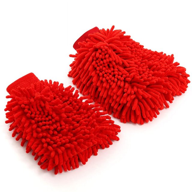 Guantes de lavado de coche grandes de 100 g, resistentes al agua, suministros de limpieza de coche, guantes de chenilla para coche, toalla para coche