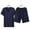 Navy Blue, variant on Loungewear Short Sleeve Breathable Viscose Men Short Sleeve Shorts Pajamas for Home