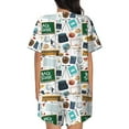 thumbnail image 3 of Kdxio Back To School A Print Pajamas Sets for Women Short-Sleeved Pjs with Lounge Shorts Two Piece Sleepwear S-4XL, 3 of 9