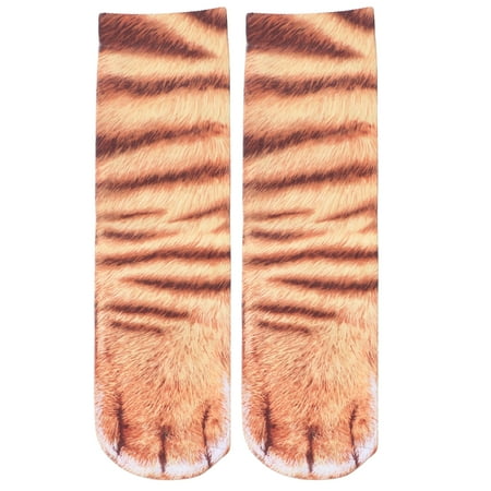 

NICEXMAS 1 Pair Fashion 3D Animal Paw Feet Crew Socks Foot Fashion Unisex Christmas Socks (Tiger)