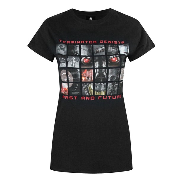 Terminator - Camiseta modelo Genisys Past And Future para mujer (Negro)
