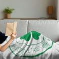 thumbnail image 3 of St. Patrick's Day Soft Flannel Fleece Blanket, Stamp Like Design Greetings for Party March 17 Lucky Shamrock Print, Cozy Plush for Indoor and Outdoor Use, 50" x 60", White and Green, by Ambesonne, 3 of 5