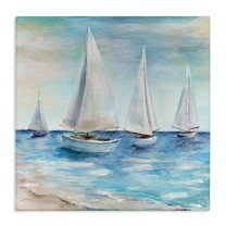 Stupell Industries Sailboats Floating Peacefully Daytime Beach Shoreline Painting Painting Gallery Wrapped Canvas Print Wall Art, Design by Marilyn Dunlap