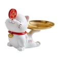 thumbnail image 2 of Bandeja de almacenamiento Macarena Estatua de gato Blanco, 2 of 8