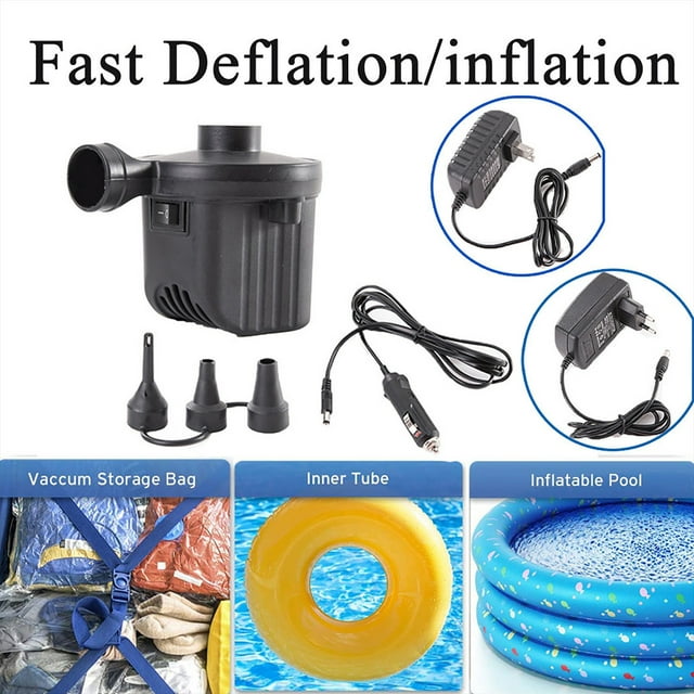Ganfancp Bomba 12V Bomba Coche -Bota Bomba Bomba Soplador Ofertas Del Día Liquidación 1X Bomba Inflable + 1X Boquilla 3 En 1 + 1X Cargador Doméstico + 1X Cable de Carga para Coche