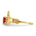 thumbnail image 4 of 14K Yellow Gold Ring Band Themed (07) July Cubic Zirconia CZ Red, Size 6, 4 of 5