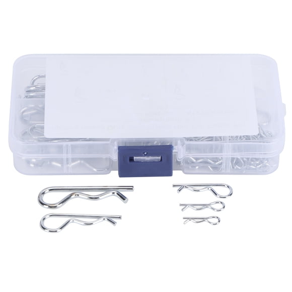 100pcs R Cotter Pins 304 Stainless Steel Cotter Pin Assortment Kit, R Clamp Fastener Accessories Connecting Pins for Truck Drawbar Tractor Lawn Mower Motorcycle