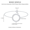 thumbnail image 4 of Rosec Jewels Lab Created Diamond Bracelet - Open Circle Chain Bracelet - Ef-VS Quality - Valentines Day Gift, 925 Sterling Silver, 7.0 inches, 4 of 5