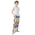 thumbnail image 4 of FORMRS Kids Pajama Pants with Pockets Size 6-8Y Boys Lounge Sleep Bottoms, Red Japanese Floral Pattern, 4 of 8